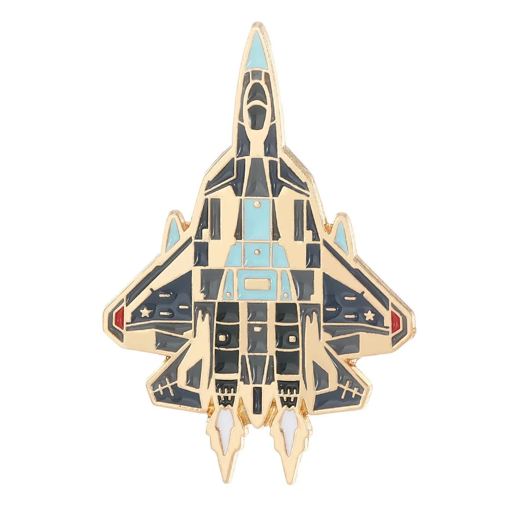 Creative Fighter Jet Shaped Enamel Lapel Pins Classic B2 Bomber J20 Design Alloy Brooch Aircraft Badge Clothes Backpack Decor