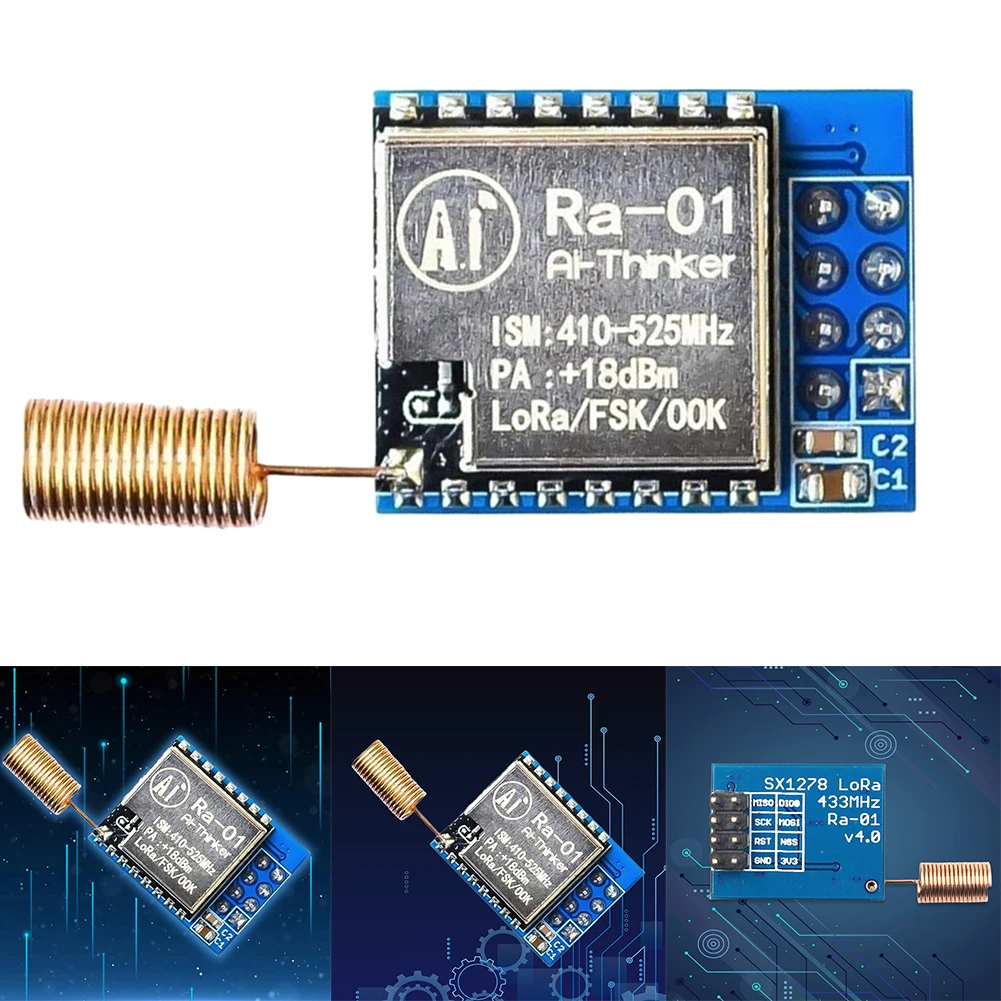 RA-01 SX1278 LORA Spread Spectrum Wireless Module 433M Serial RA-01 Module SPI Interface Most Distant 15KM with Spring Antenna