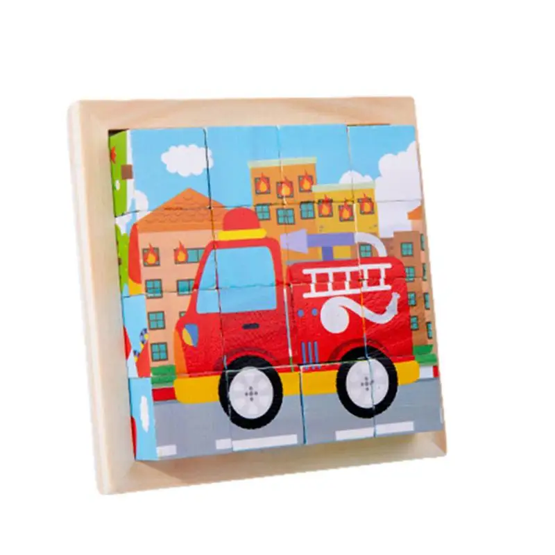 

Wooden Block Puzzle Preschool Educational Puzzle Toy Learning Jigsaw Puzzle Toy Picture Cube Puzzle 6 Puzzles In 1 16 Pcs