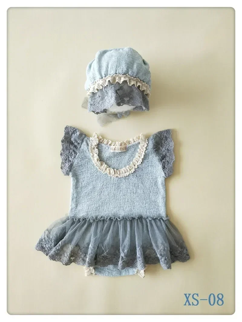 Newborn Photography Props Baby Clothing Hat Pillow Jumpsuit Lace Cotton One-piece Dress Spring and Autumn Suit