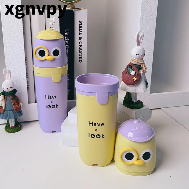 xgnvpy Amy Travel Mouthwash Cup Cartoon pet Brushing Cup Set Portable family bathroom storage toothbrush case