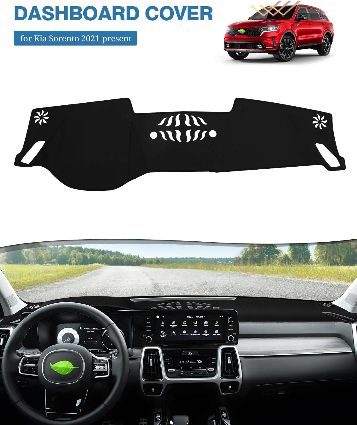 

Dash Cover for Kia Sorento 2021-2025(Not 12.3 inch Navigation) Dashboard Mat Cover for Sorento Accessories Mesh Protector