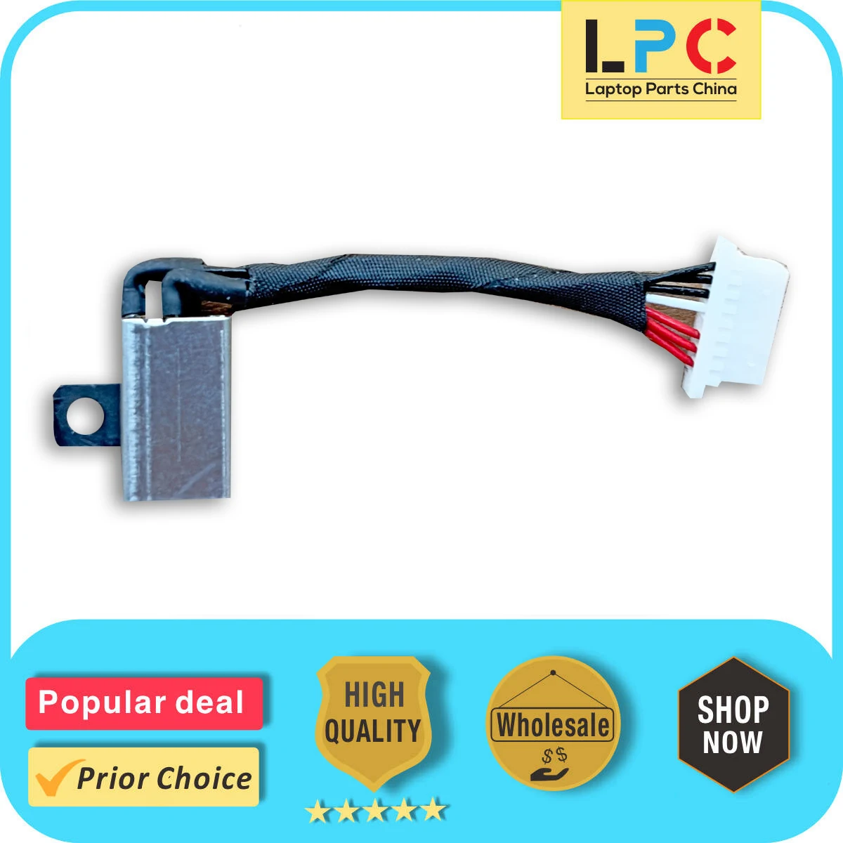 For Dell Inspiron 13 (5368 5378 7368 7378) 15 (5568 5578 5579 7569 7579 7570)  DC Jack with Cable OPF8JG 450.07R03.000