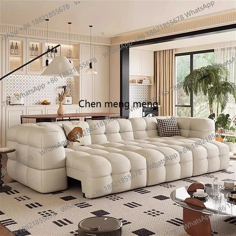 Modern Simple Electric Sofa Bed Nordic Cream Style Luxury Puff Sofa Library Lounge Living Room Furniture