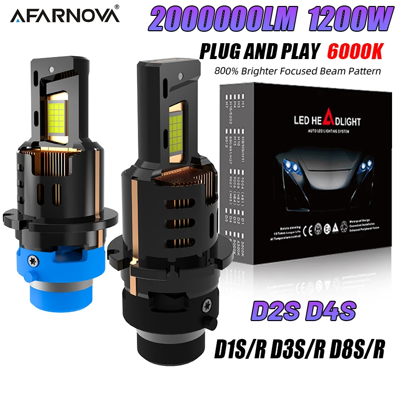 

D series D2S D4S Led Headlight Canbus HID D1S D3S Led Xenon Bulb 1:1 Turbo D1R Led Car Lamp Auto Light 6000K Plug&Play D2R D4R