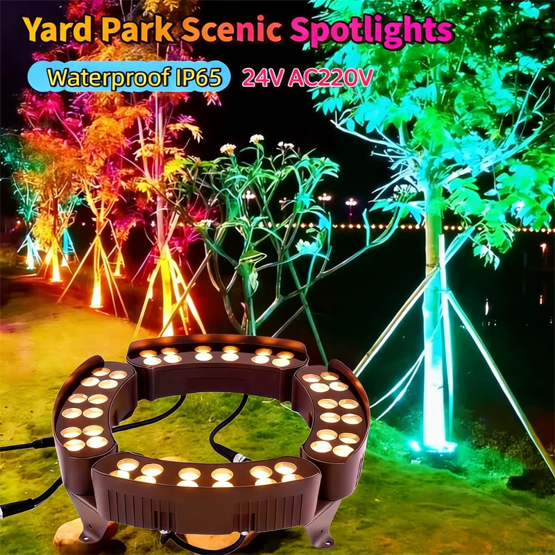 12W RGB LED Tree Hugger Lights Outdoor Waterproof IP65 Landscape Lamps 24V AC220V for Patio Garden Yard Park Scenic Spotlights