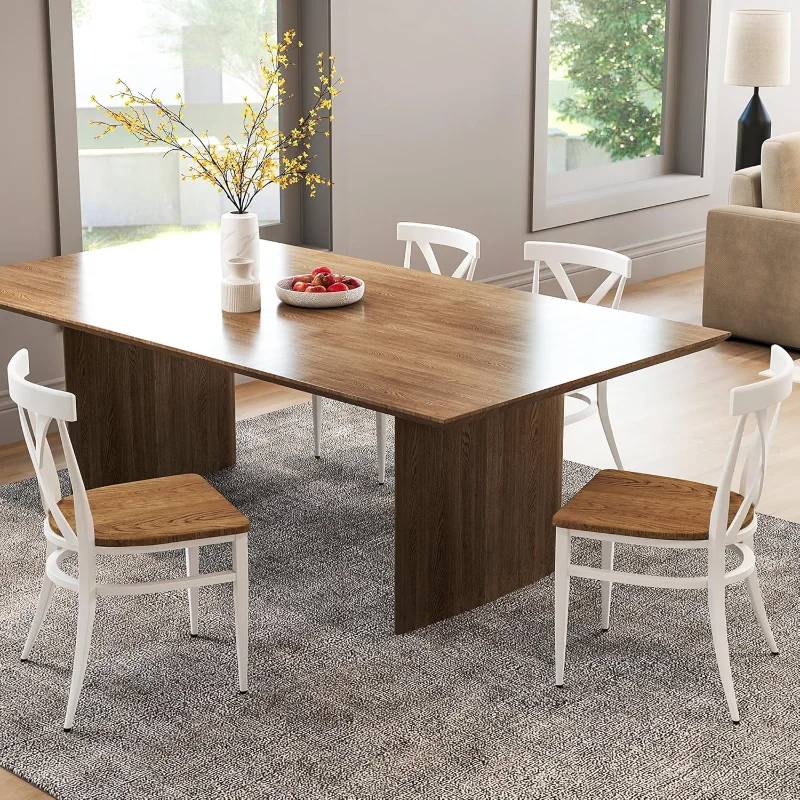 Heavy Duty Metal Dining Chair Set of 2, Commercial Stackable Chair with Wood Seat, Metal Frame, 450 LBS Capacity, fo