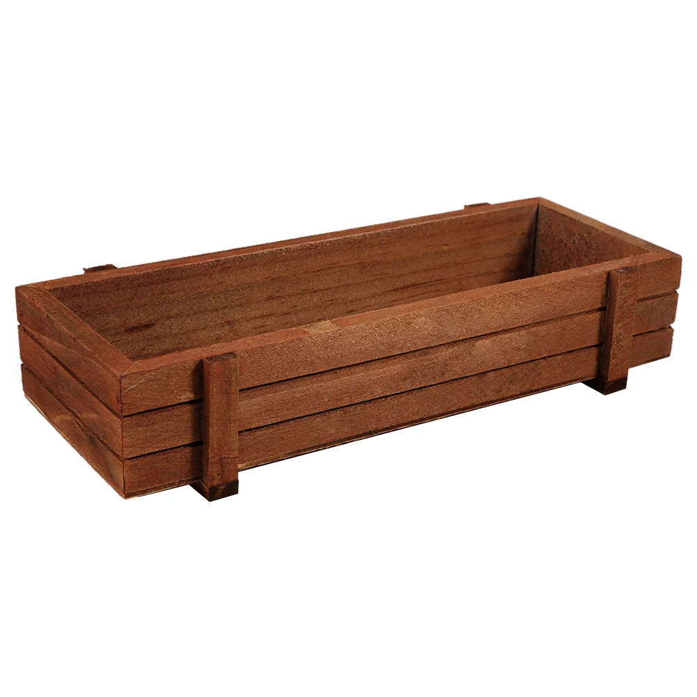 

Indoor Outdoor Wooden Herb Flower Succulent Planter Box Home Garden Rectangle Storage Boxes