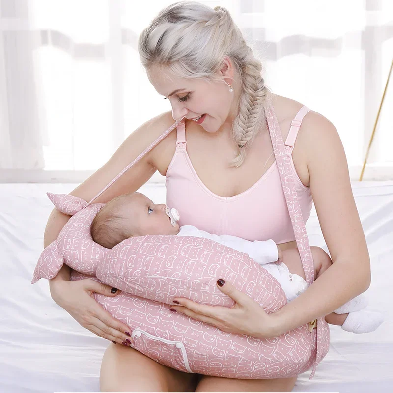 Nursing Pillow, Infant Feeding Cushion Newborn Support Pillow for Breastfeeding Baby and Bottle Feeding,Washable Pillow Cover