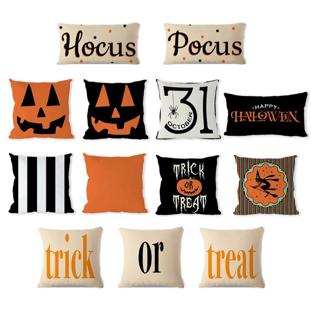 

Treat or Trick Pillowcase Witch Cat Pillow Case Sofa Bed KIDS Boy Room Aesthetics Home Party Decor 45X45 50X50 Pillow Cover