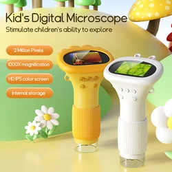 Children Electron Microscope USB Charging Microscope 1000x With LED Photo And Video Function Educational Toys Science For Kids