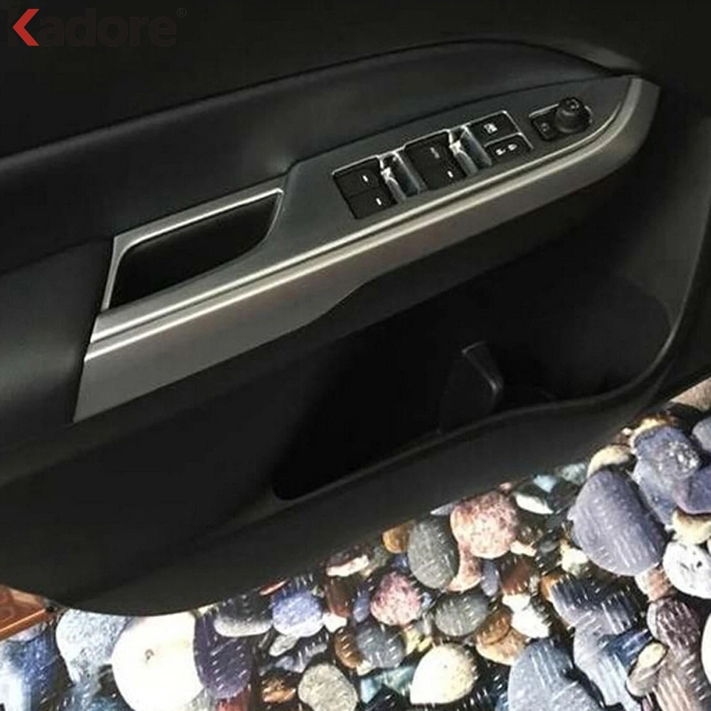 Car Inside Door Armrest Window Lift Switch Button Panel Cover Trim For Suzuki Vitara Escudo 2015-2021 Matte Interior Accessories