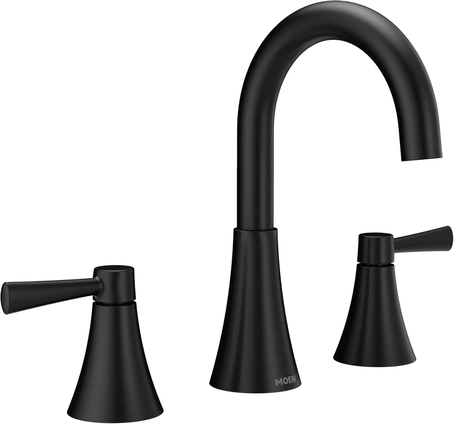 

Modern Matte Black Two-Handle Widespread Bathroom Faucet with Valve, Easy Installation