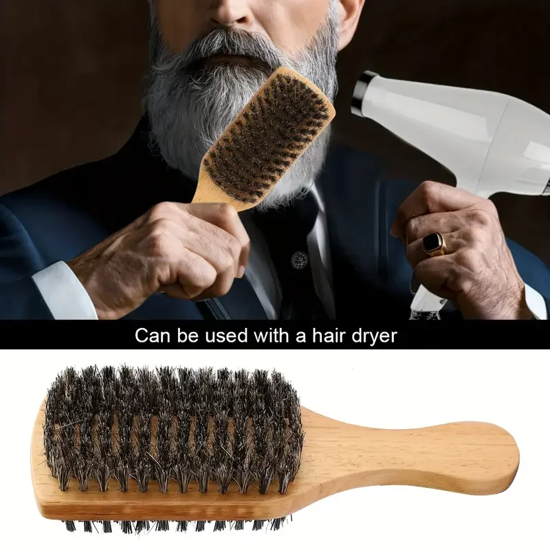 1pc Double Sided Beard Brush Shaving Brush Wooden Whisker Comb Wood High Quality Beard Brush Styling Brush Cleaning Hair Tools