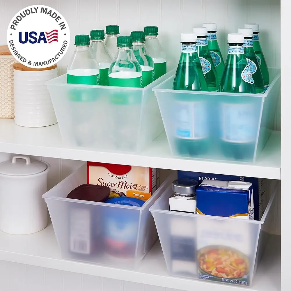 Clear Plastic Storage Bins, Pantry Organizers & Storage Containers, Cabinet Organizer, Home Organization Must Haves For