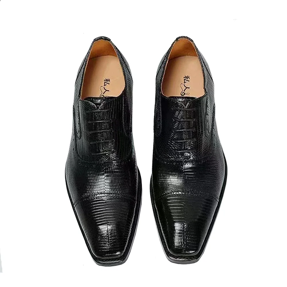 

Мужская официальная кожаная обувь tianxing из ящерицы, новое поступление, черная мужская обувь на кожаной подошве 2025