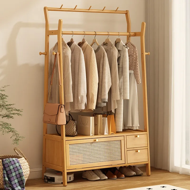 New Model Bedroom Hanger Floor-to-ceiling Removable With Wheels Coat Rack Indoor Multi-functional Coat Rack Premium