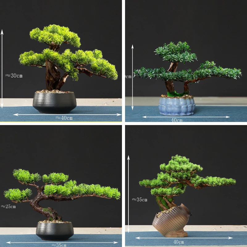 Simulation fake tree bonsai home living room Chinese sand table hotel porch landscaping decoration green plant ornaments