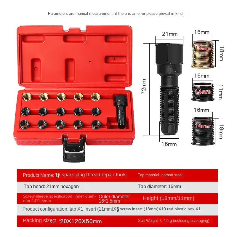 Automotive spark plug thread repair tool, tapping thread sleeve, thread repair, regenerated tap, screwdriver, open tooth tapping