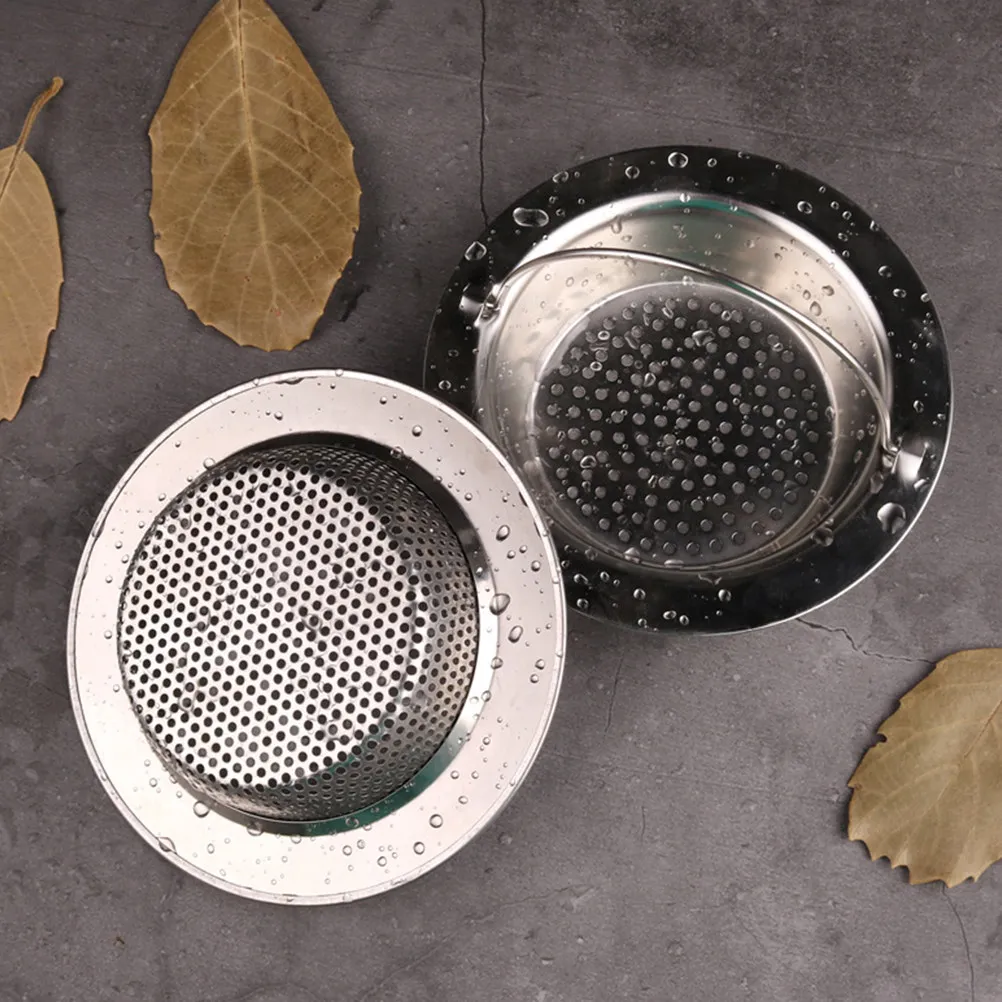 

2Pcs Premium Stainless Steel Sink Drain Covers for Kitchen Bathroom Laundry Easy Install Remove Hair Catcher Filter Covers