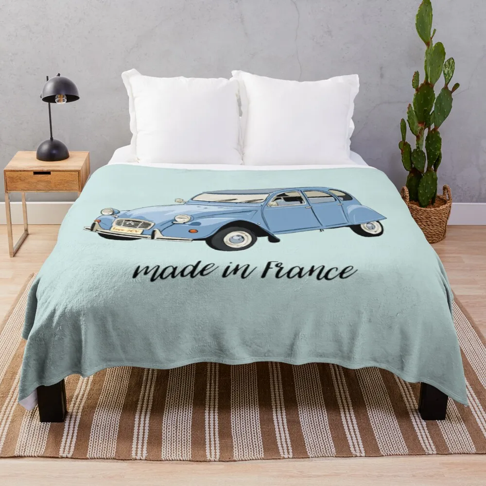 citroen 2cv BlueThrow Blanket extra large throw blanket luxury throw blanket velour