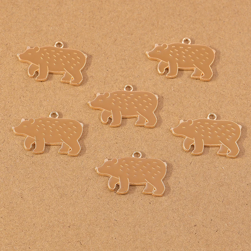 

10pcs 29*20mm Enamel Bear Charms Pendants for Jewelry Making DIY Necklace Earrings Bracelet Accessories Supplies