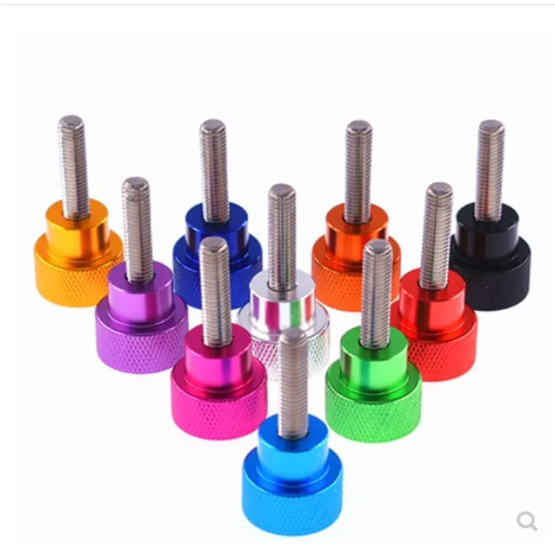 2pcs/lot Aluminum thumb screw M3 M4 M5 M6 Aluminum Knurled Head stainless steel thread Hand tighten Thumb Screws bolt