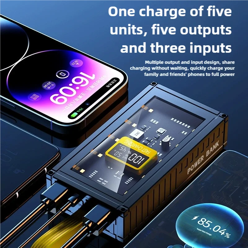 

Creative transparent mecha wind container 10000mA fast power bank live Douyin large capacity mobile power supply