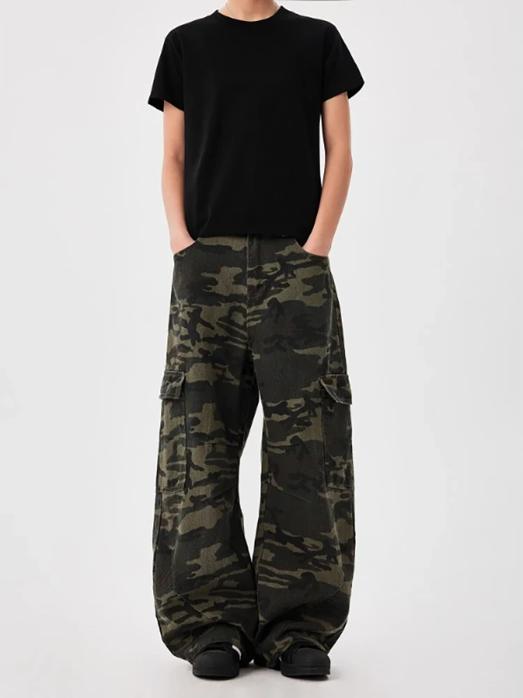 

Мужские джинсы в стиле американского ретро, летние, тонкие, повседневные, свободные, прямые, широкие штанины, бренд Haome