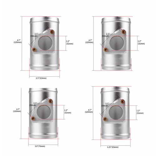 Imagen 2 del producto Base de medidor de flujo de aire de montaje de Sensor de flujo de aire de aluminio 63/70/76MM para TOYOTA MAZDA SUBARU SUZUKI adaptador de medidor de entrada de aire MAF011