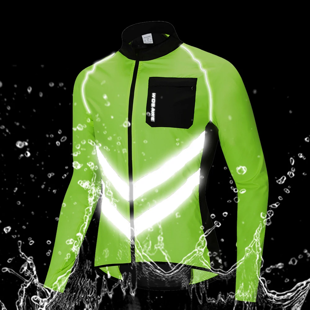 WOSAWE Cycling Rain Jacket High Visibility MultiFunction Jersey Road MTB Bike Bicycle Windproof Quick Dry Rain Coat Windbreaker