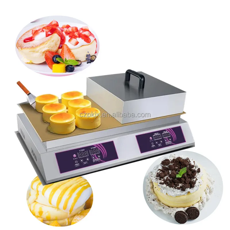 Hot Sale Commercial Automatic Electric Pancake Souffle Cake Maker Machine Single Head Dorayaki Souffle Machine For Sale