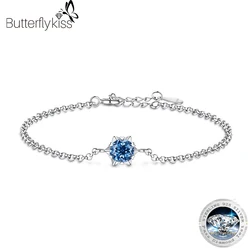 Butterflykiss Sterling Silver S925 1Carat Gemstone Bracelet For Women Passed Diamond Test With Certificate Luxury Jewelry Trendy