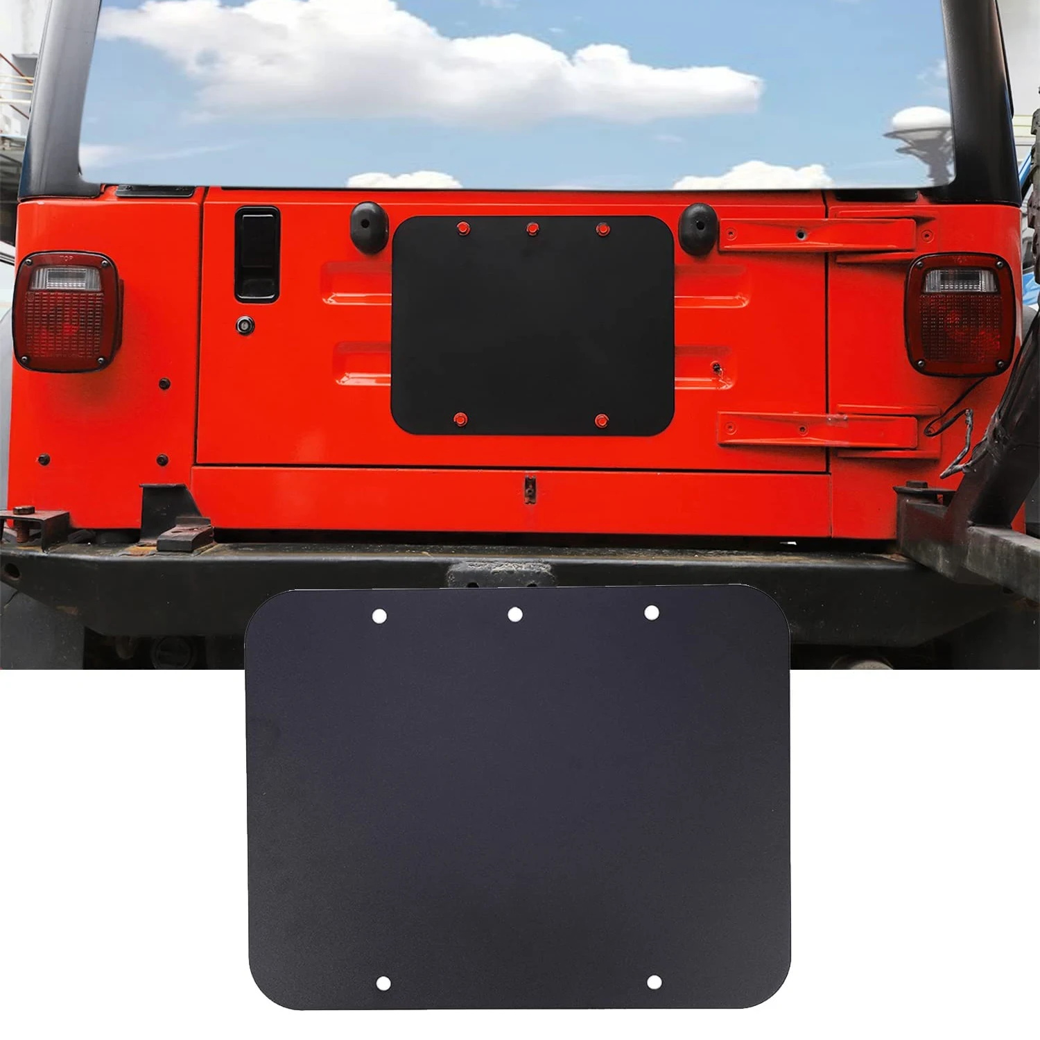 Spare Tire Delete Plate Tailgate Vent-Plate Cover for Jeep Wrangler TJ YJ 1987-2006