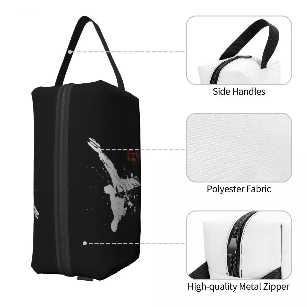 Taekwondo Kick Cosmetische Tas Vrouwen Mode Grote Capaciteit Vechter Martial Arts Make-Up Case Schoonheidsopslag Toilettassen