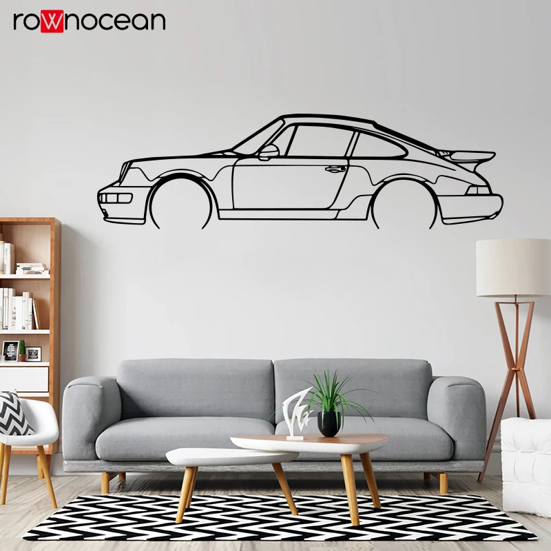 Arte de pared de silueta clásica, regalo para amantes de los coches, regalos de automóviles para él, personalizado, murales de pared Petrolhead regalo de Navidad S660