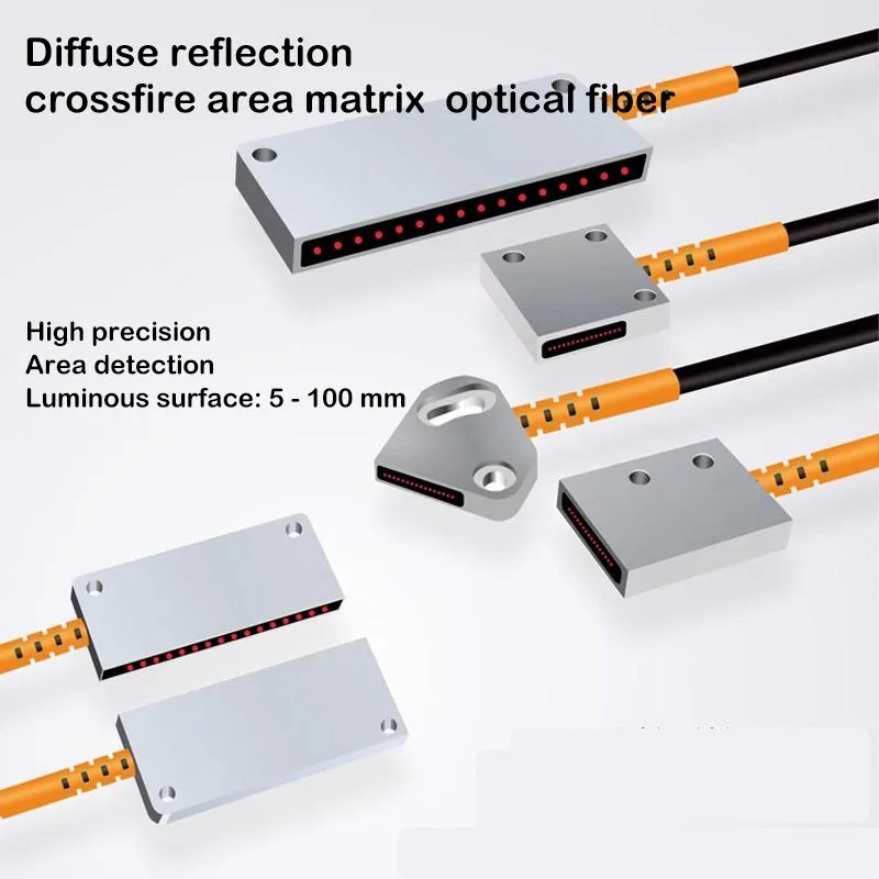 Matrix optical fiber sensor infrared diffuse reflection reflective small grating optical curtain vibration disc part detection c