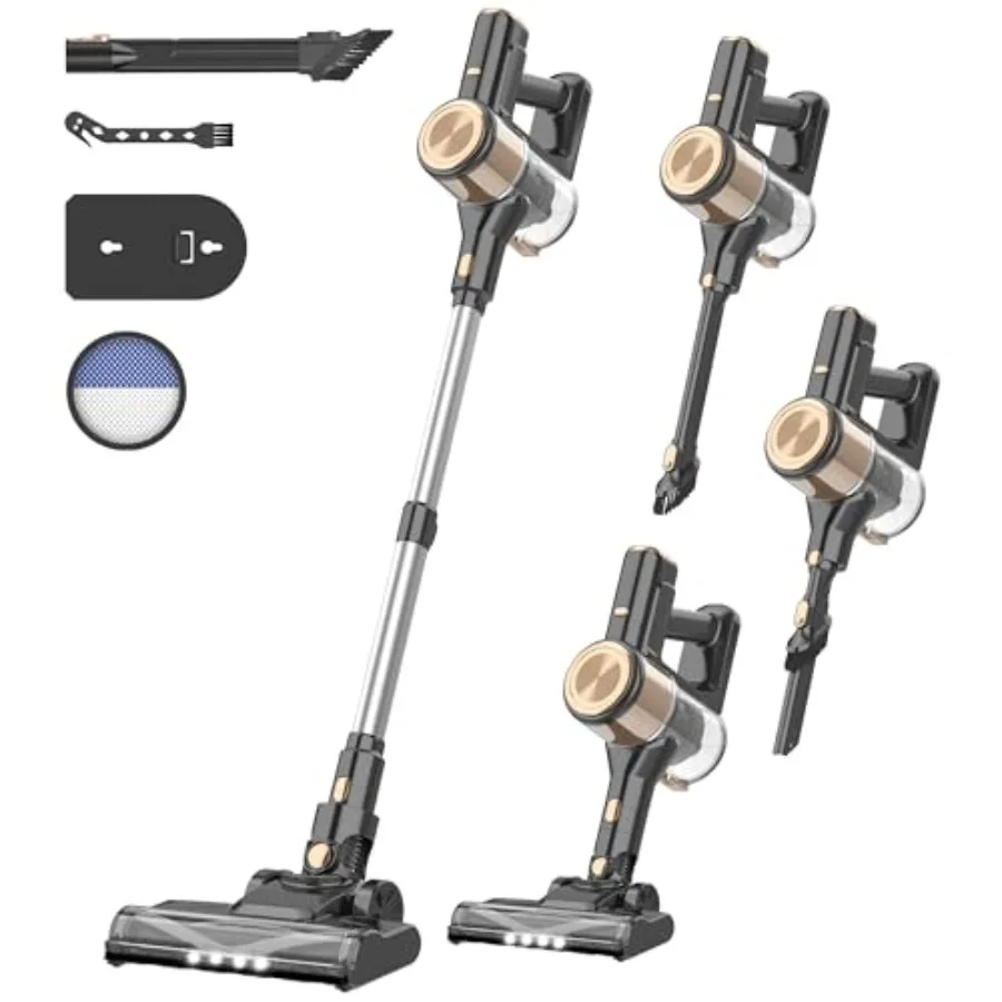 

N17 Cordless Vacuum Cleaner Upgraded Lightweight Stick Vacuum for Home 45mins Runtime Powerful Suction Self-Standing Anti-tangl