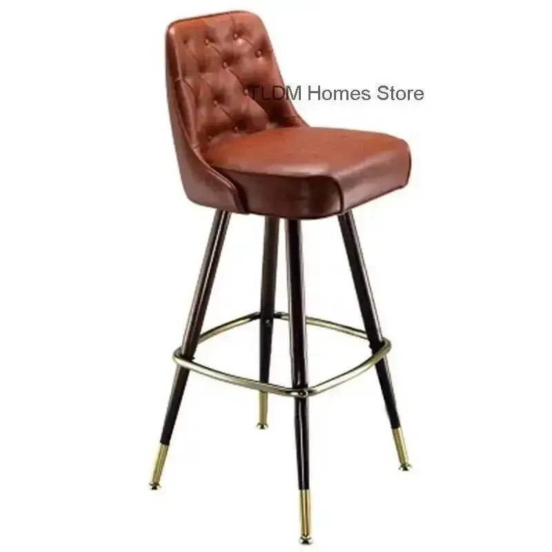 

Creative High Wood Minimalist Modern American Fashion Nordic Feet Style Bar Home Lounge Chair Chair Kitchen Solid the Bar Stool