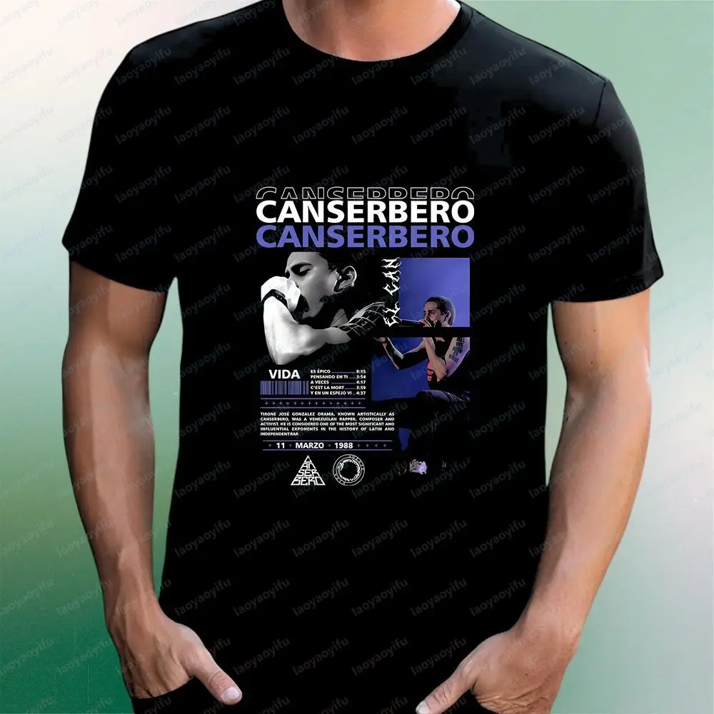 Canserbero Band Retro Hip-hop Summer Casual Trendy All-purpose Round-neck T-shirt Suitable for Both Men and Women