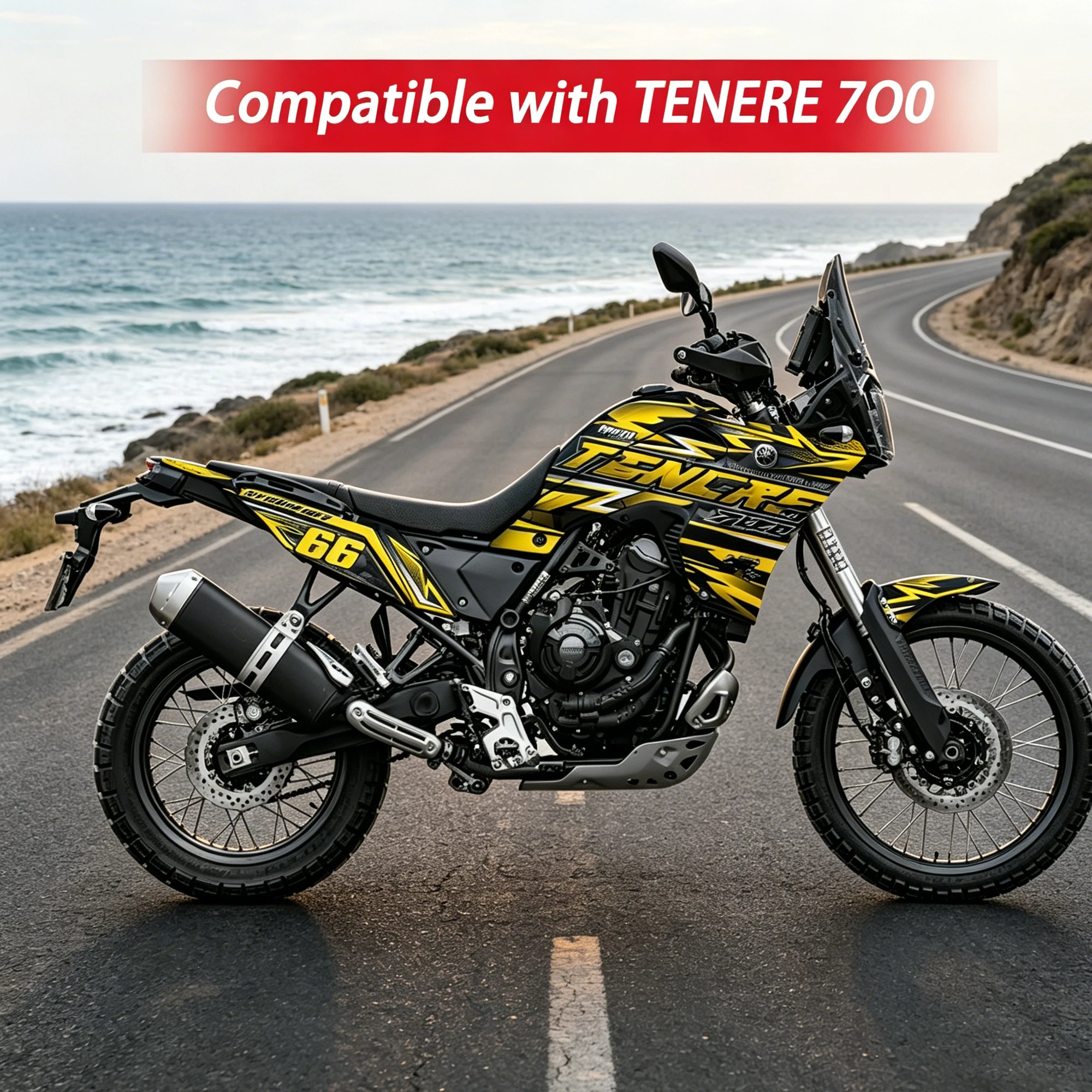 

Compatible with Yamaha T700S Custom Motorcycle Graphics Stickers Fade Proof Easy Installation Decorative Decals