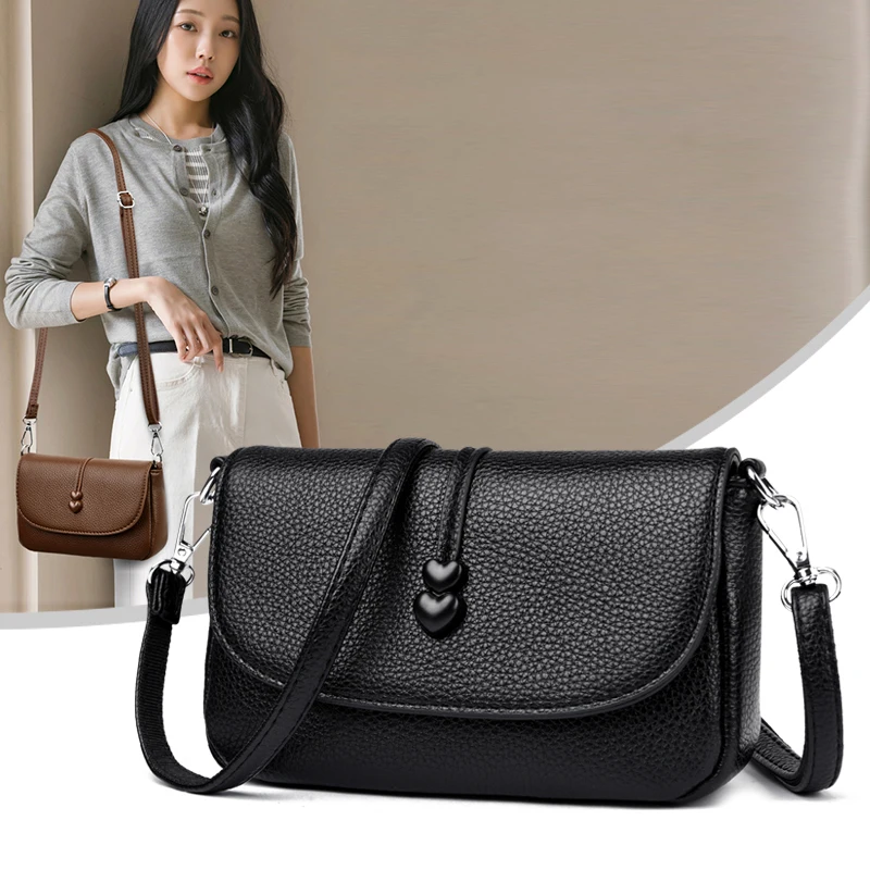 

Luxury Designer PU Leather Shoulder Bag for Women Flap Chain Crossbody Purse Retro Brand Handbag for Shopping Work Travel Small