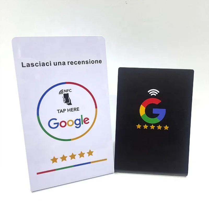 Custom Plastic Acrylic Restaurant Menu Social Media Nfc Table Stand Display Google Review Nfc Stand