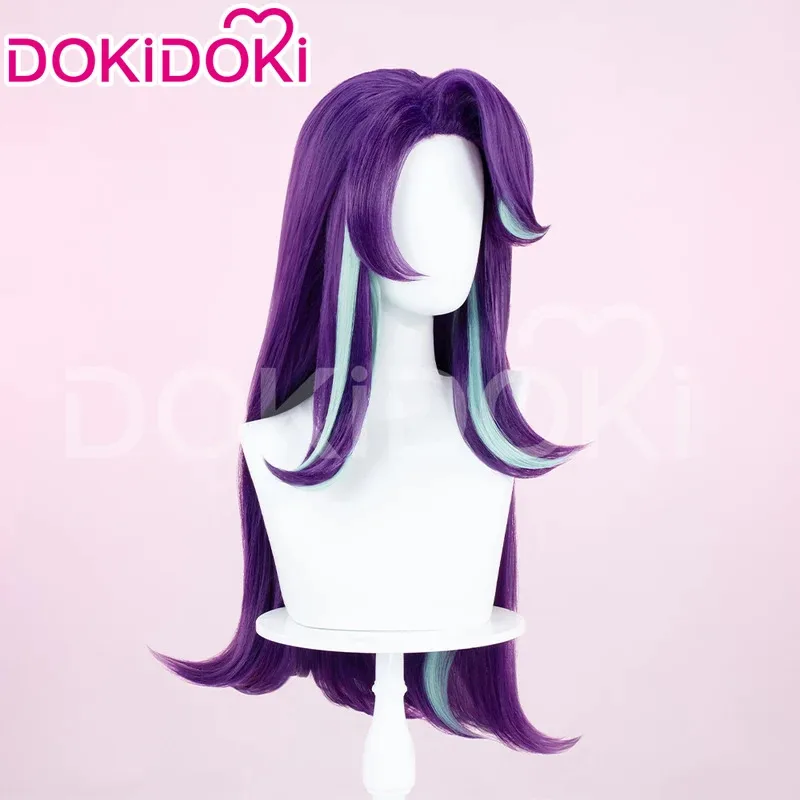 LQIN STOCK Starlightt Glimmerr شعر مستعار الكرتون تأثيري DokiDoki النساء 70 سنتيمتر الأرجواني الأزرق الشعر الطويل Starlightt Glimmerr تأثيري الحرة Ca