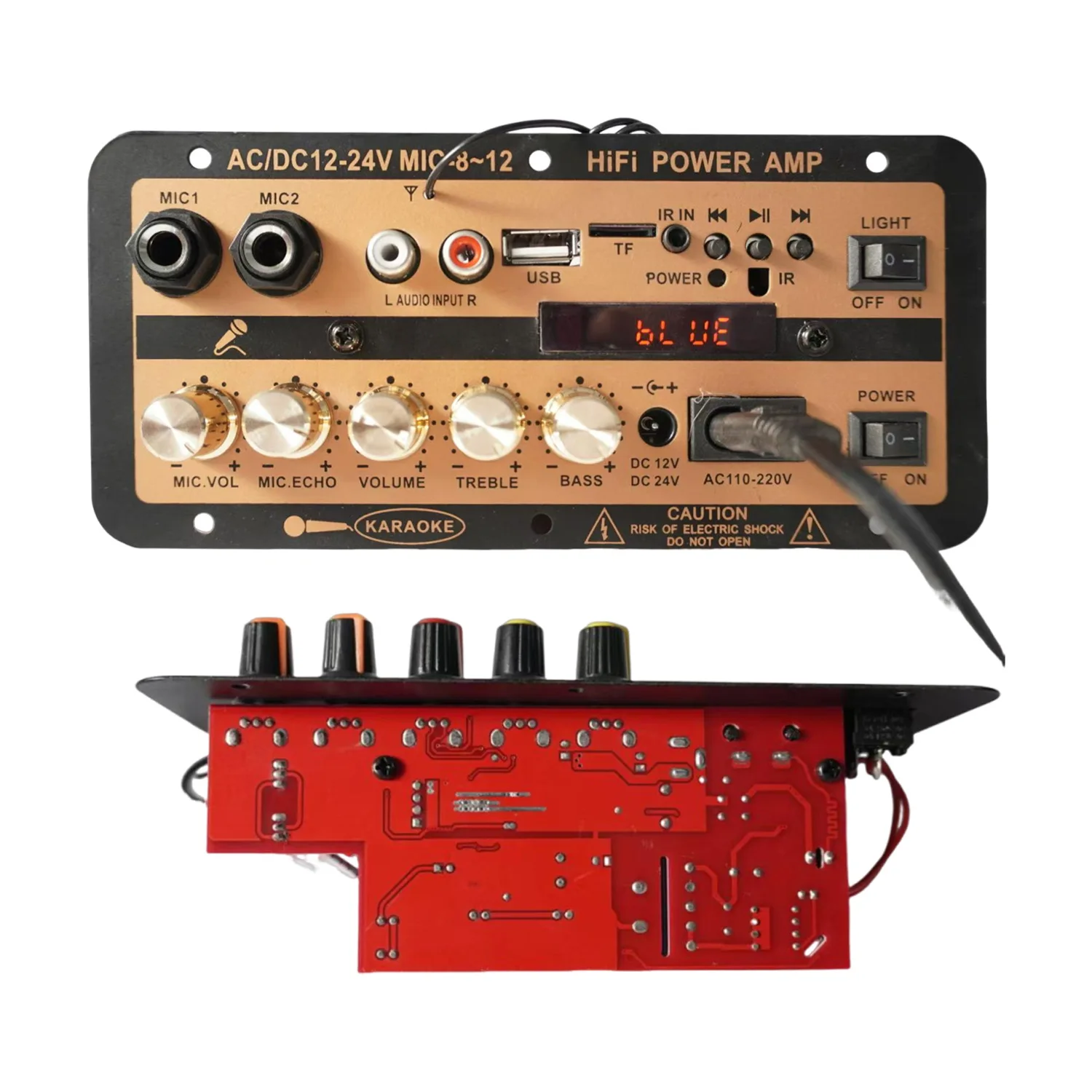 Bluetooth audio digital power amplifier board Car square dance family Karaoke speaker main 12v220v view 3