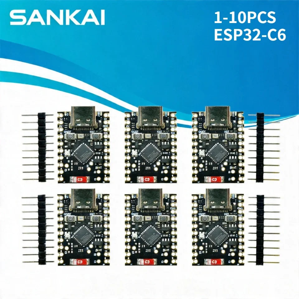 1-10-個-esp32-c6-スーパーミニ開発ボード-wifi-6-iot-モジュールデュアルコア-mcu-arduino-プログラミング学習キットエレクトロニクス用