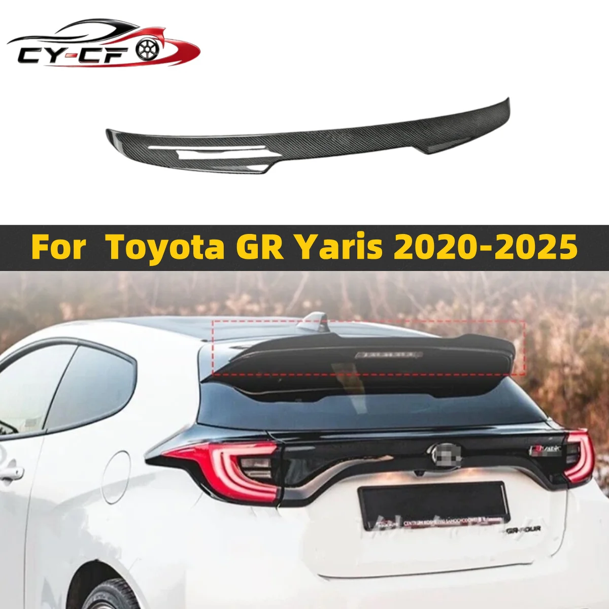 Alerón Trasero para Toyota Yaris GR4 MK4, Extensión de Alerón Trasero, Accesorios de Tuning para Automóviles, Fibra de Carbono, GR Yaris 2021-2025