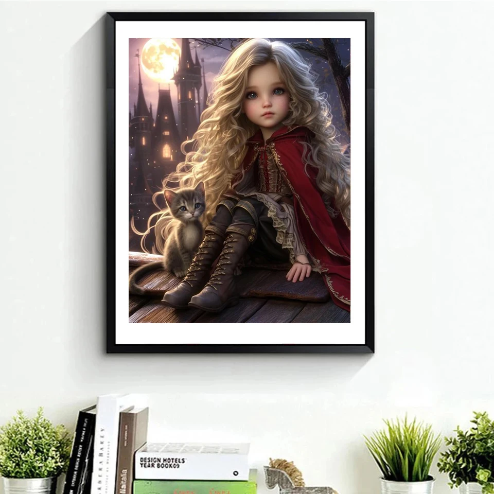 New Diamond Painting Kits Cross Stitch Girl and Dragon Baby Cat 5D DIY Diamond Mosaic Embroidery Elf Pictures Home Decor