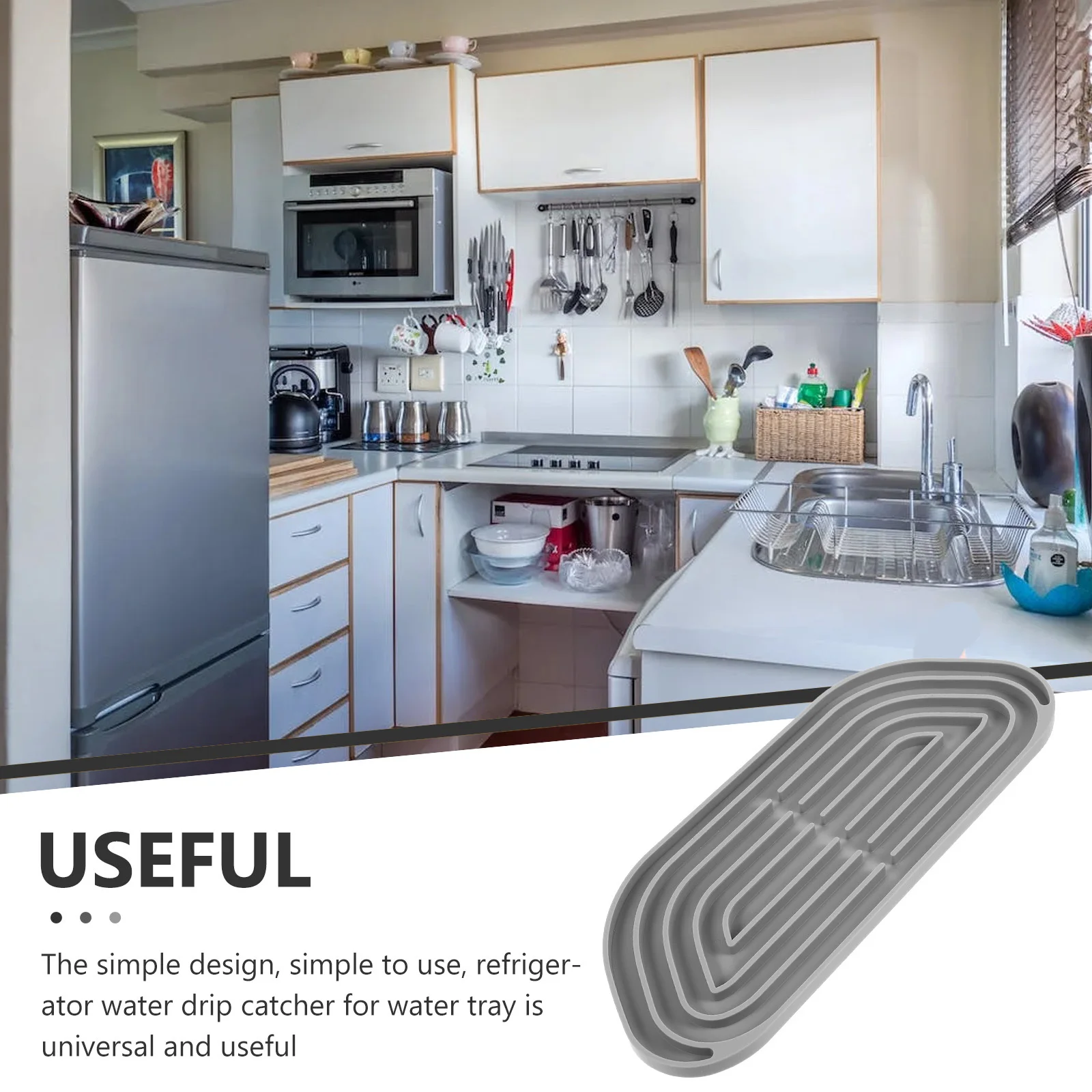 

Silicone Fridge Water Drip Catcher Cuttable Design Fits Any Refrigerator Water Tray Drip Collector with Simple Installation