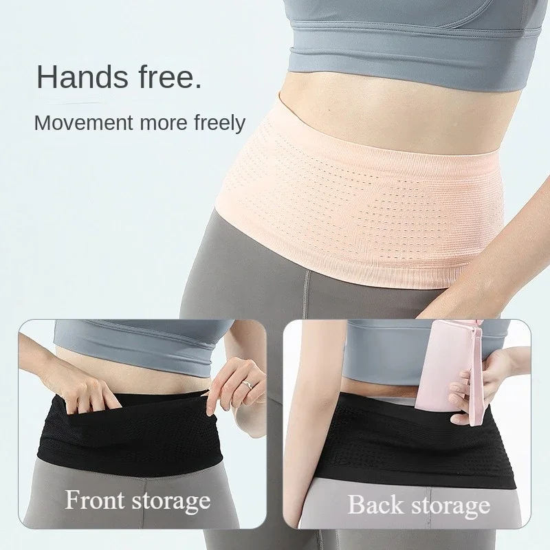 Seamless Invisible Running Waist Belt Bag Gym Bags Lightweight Invisible Mobile Phone Bags Portable Elastic Run Cycling Bag